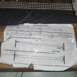 Black Telecopic Shower Curtain Rods